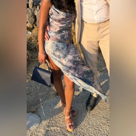 Revolve Michael Costello Braxton Dress in Oil Abstract Print XXS - Picture 6 of 6